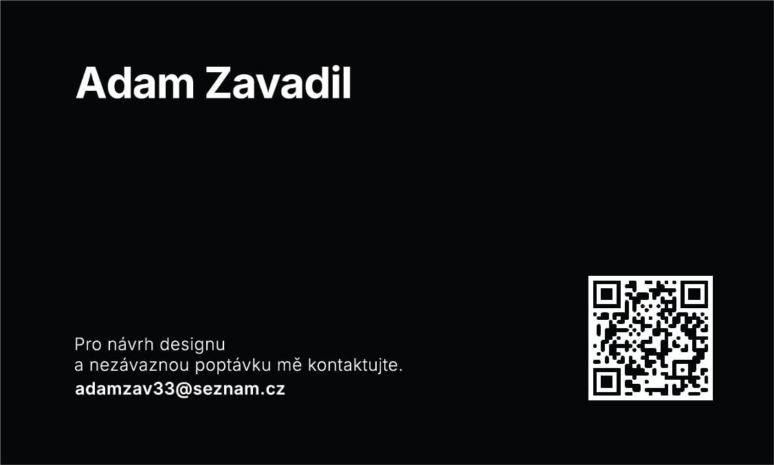 Vizitka – zadní strana (kontakt a QR kód)